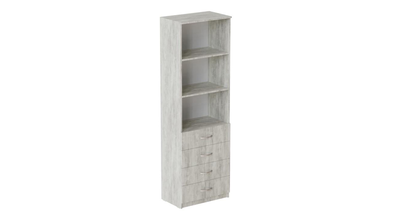 Шкаф Ferrum-decor Анжело на 3 полки с 4 ящиками ДСП 16 мм 1900x600x380 мм Бетон (FRD-104988)