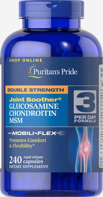 Вітаміни для суглобів Glucosamine/Chondroitin MSM Double Strength Joint Soother 240 капсул