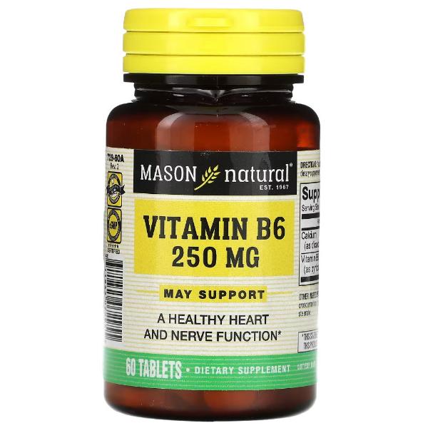 Пиридоксин Mason Natural Vitamin B6 250 мг 60 таб. (000021533)