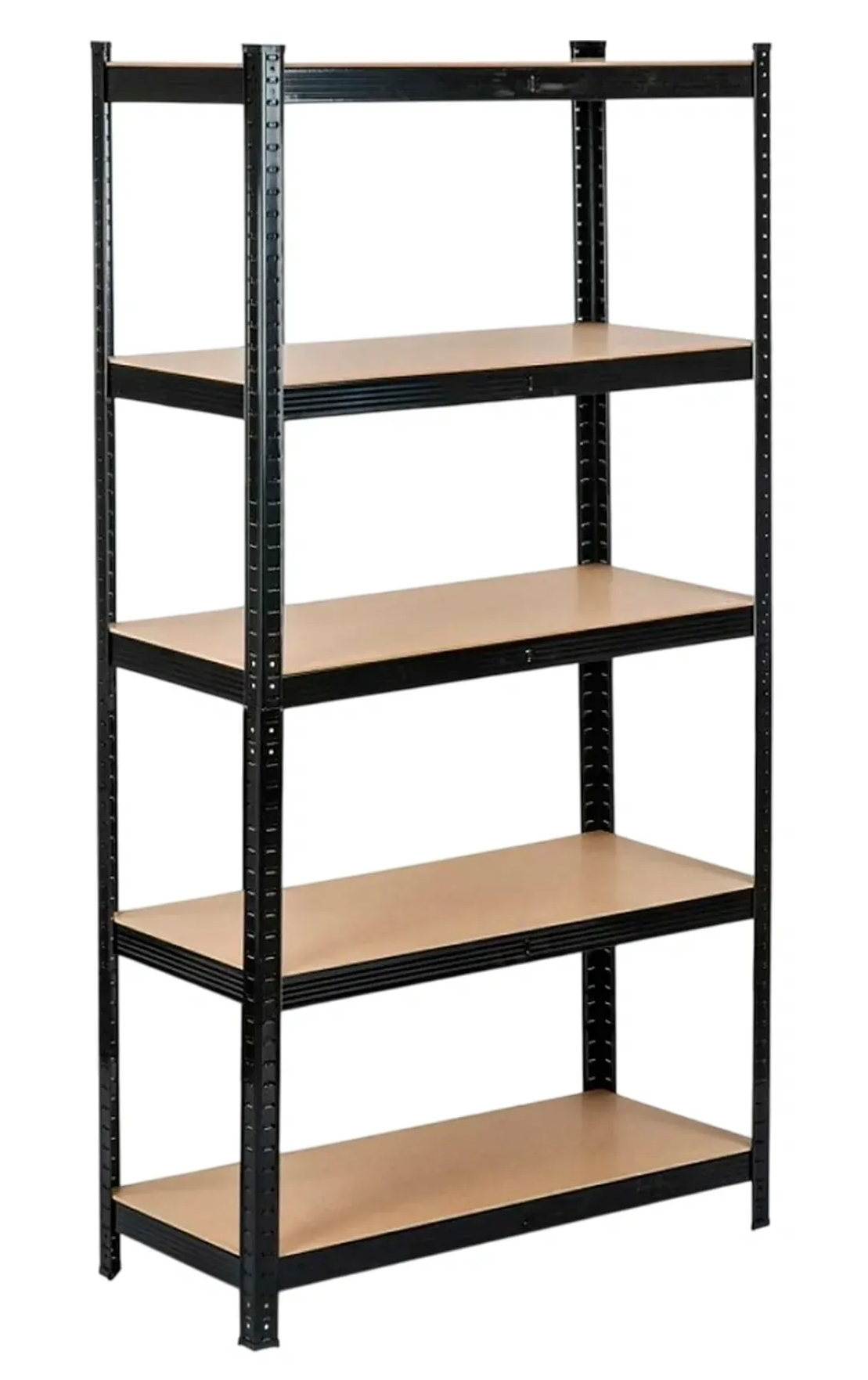 Стеллаж складской 150х70х30 см с 5 полками МДФ металлический разборной 4Points StrongShelf Черный