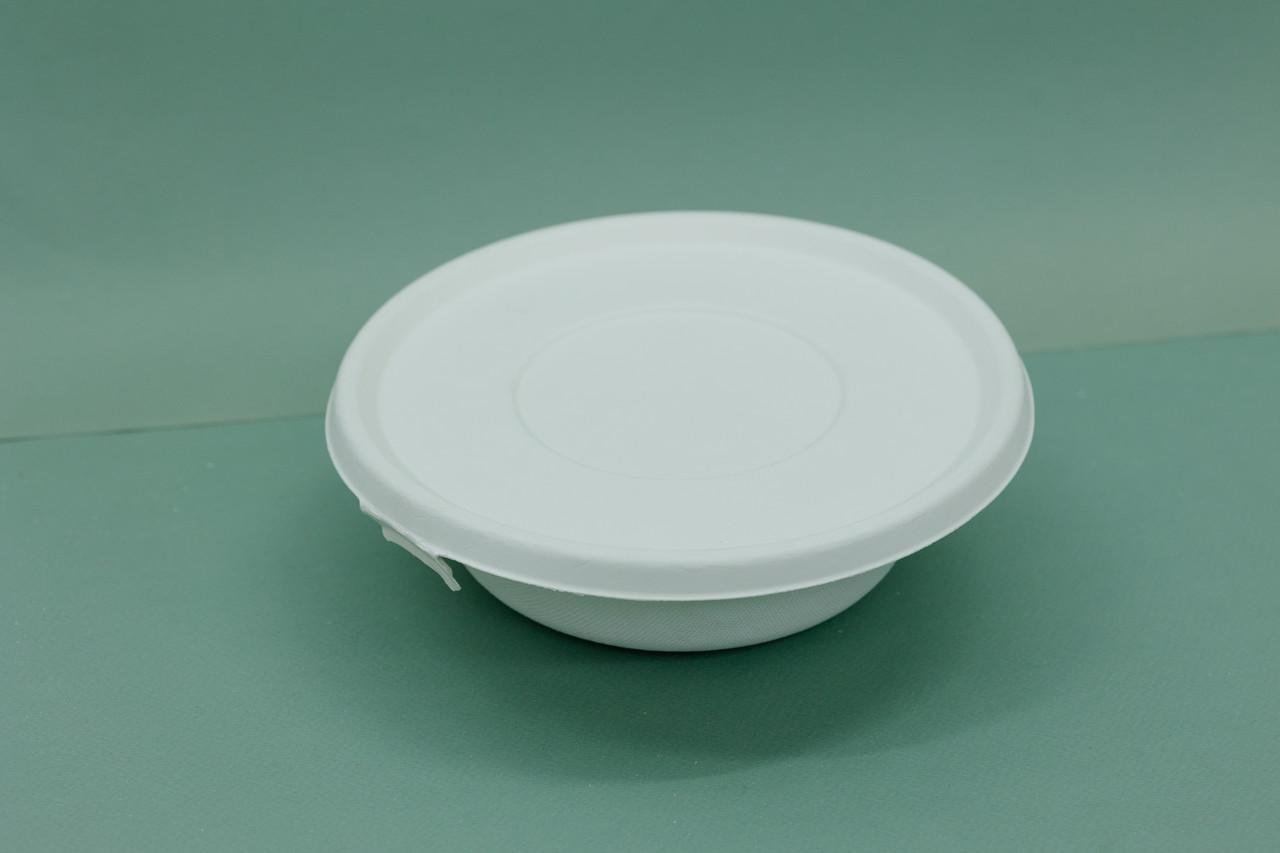 Одноразовая тарелка с крышкой из сахарного тростника 950 мл 125 шт. - фото 10