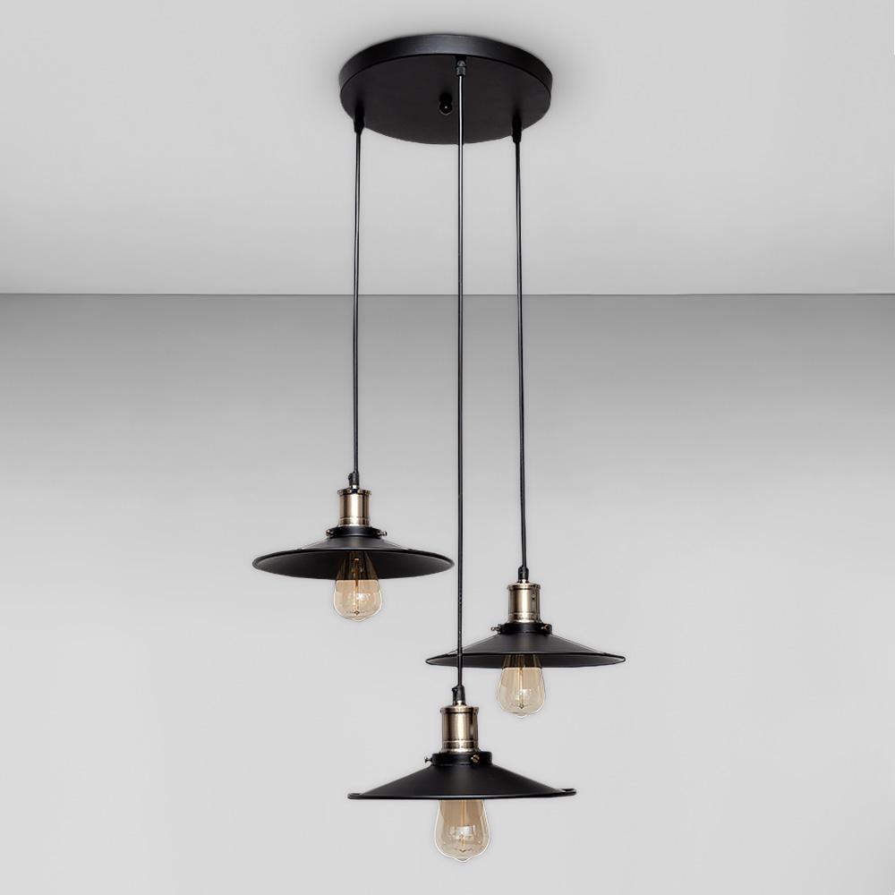 Люстра підвісна Лофт Light House LS-18675-3 BK 300 сатин Чорний