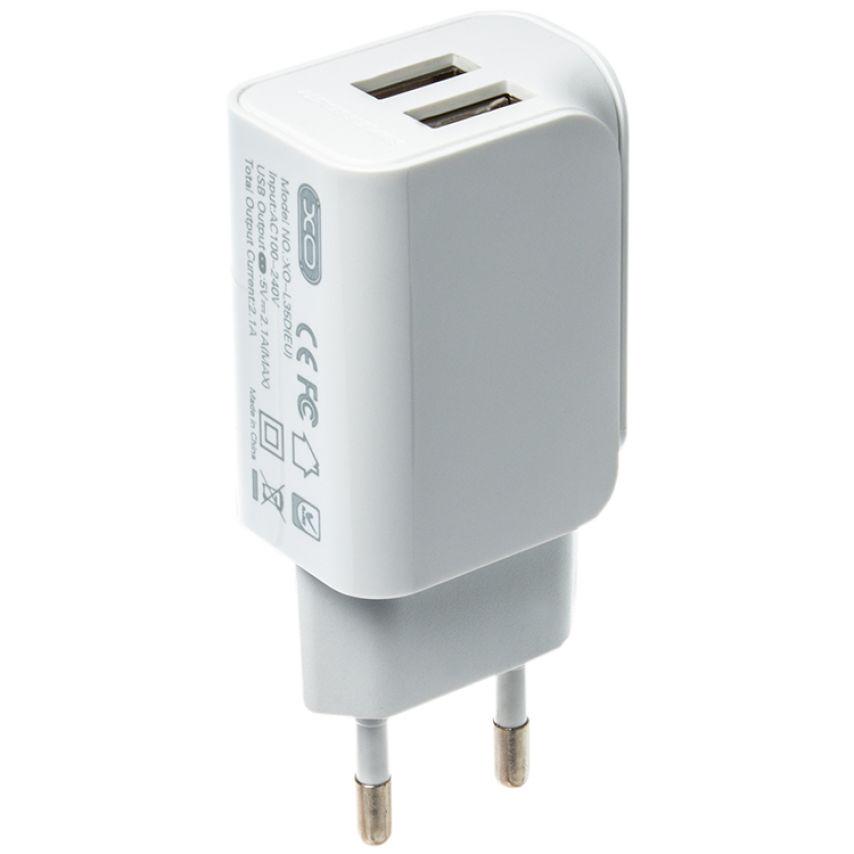 Зарядний пристрій Xo L35D 2xUSB/2,1А Type-C/USB White - фото 2