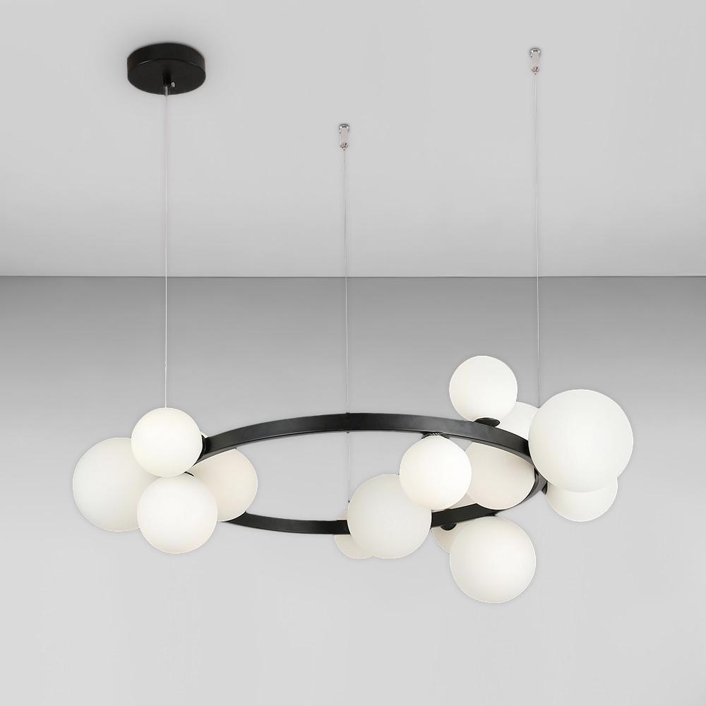 Люстра подвесная лофт Light House LS-17132-15 BK/WH Черный/Белый