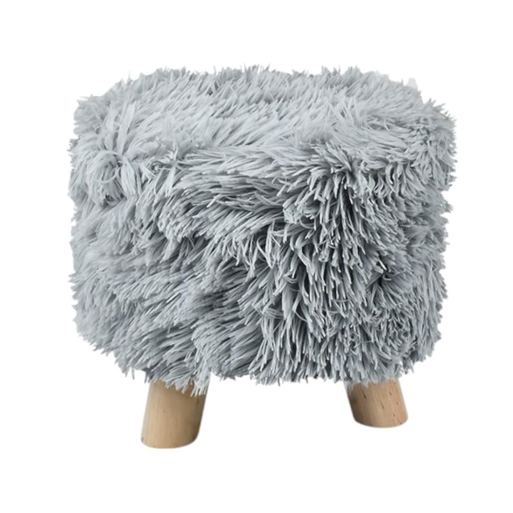 Пуф мягкий Fluffy с искусственным мехом 28х30 см Серый (R33440-1) - фото 1 Пуф мягкий Fluffy с искусственным мехом 28х30 см Серый (R33440-1) - фото 1