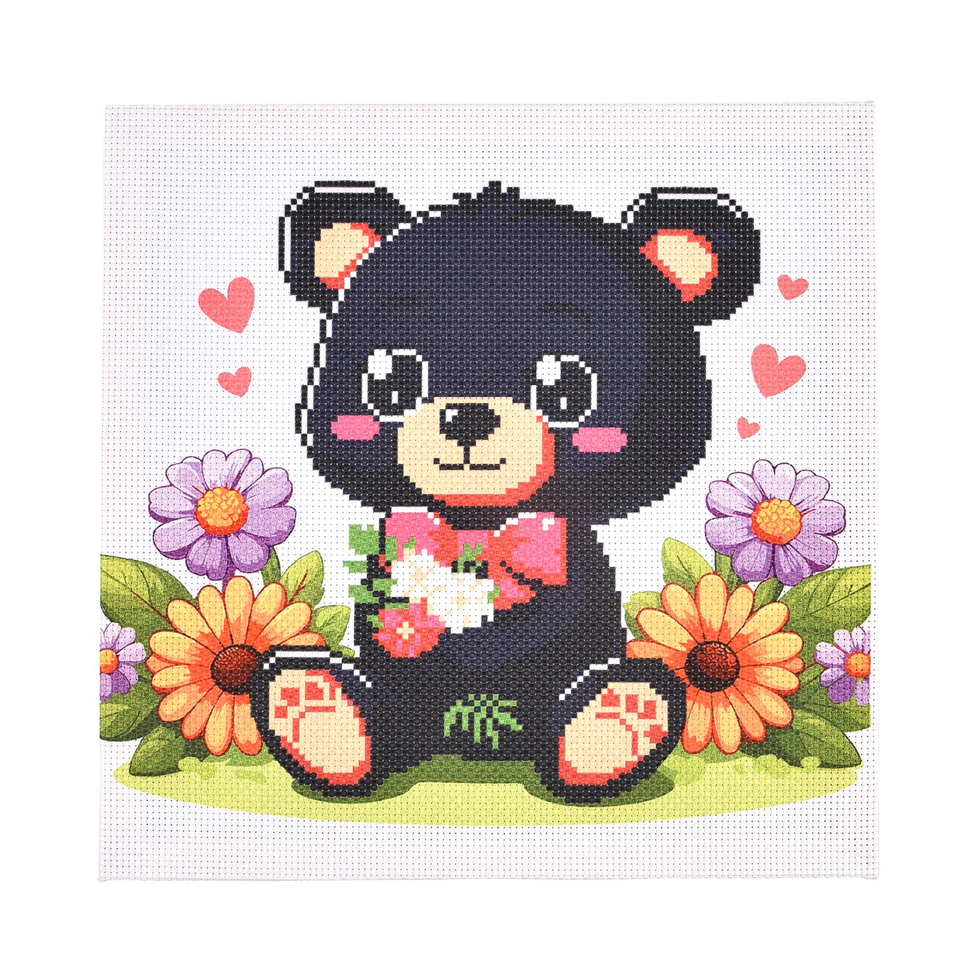 Вишивка хрестиком Strateg AX-304 Ведмедик 30х30 см (MTT-193715) Вишивка хрестиком Strateg AX-304 Ведмедик 30х30 см (MTT-193715)