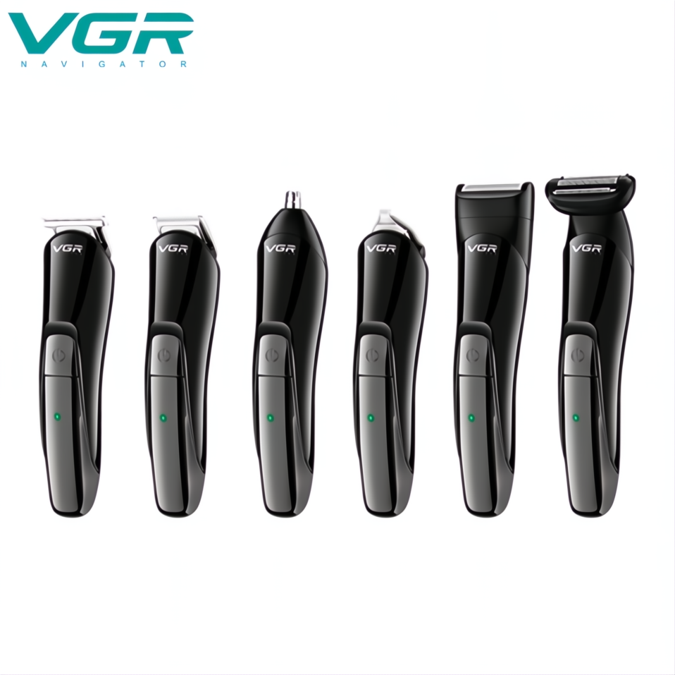 Машинка для стрижки VGR Trimmer Set аккумуляторная Черный - фото 3