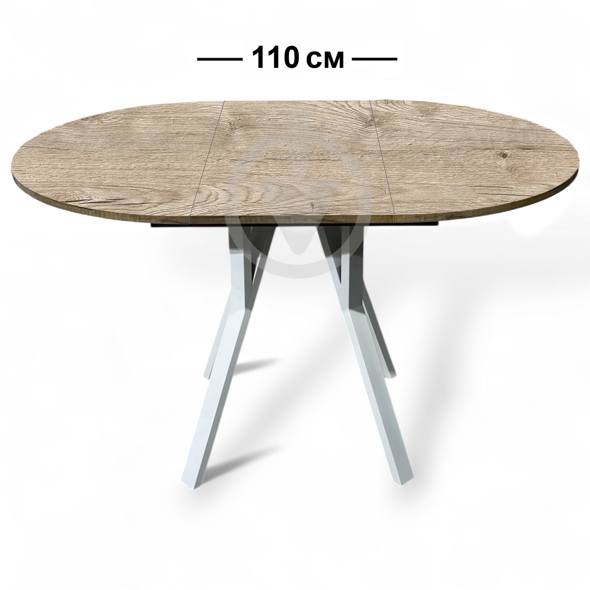 Стол кухонный раскладной RoMax Lite Slide Loft 80x80 см Дуб Шервуд/Белый - фото 2