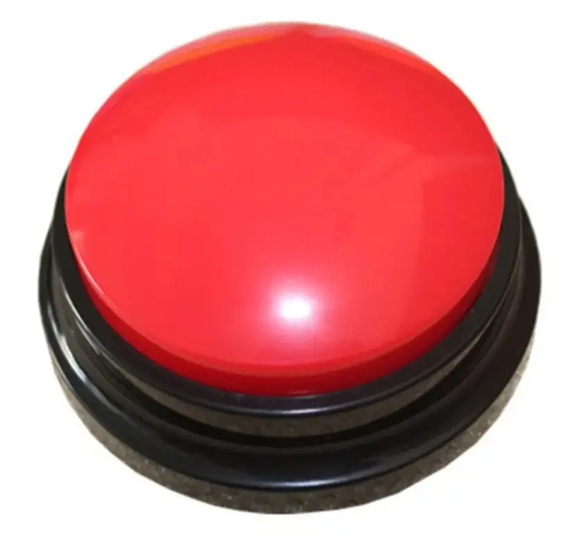 Звукова кнопка для собак та котів Pet Button з голосовою командою 9x4,5 см Червоний (MK001040) - фото 1