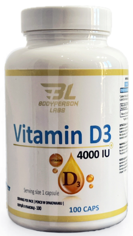 Витамин Д3 холекальциферол Bodyperson Labs Vitamin D3 4000 IU 100 капсул