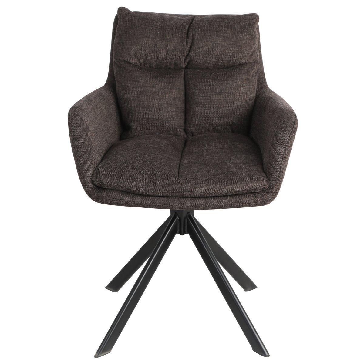 Стул кухонный Intarsio HUNTER ткань оборот 180° Черный/Коричневый (HUNTERBR) - фото 2