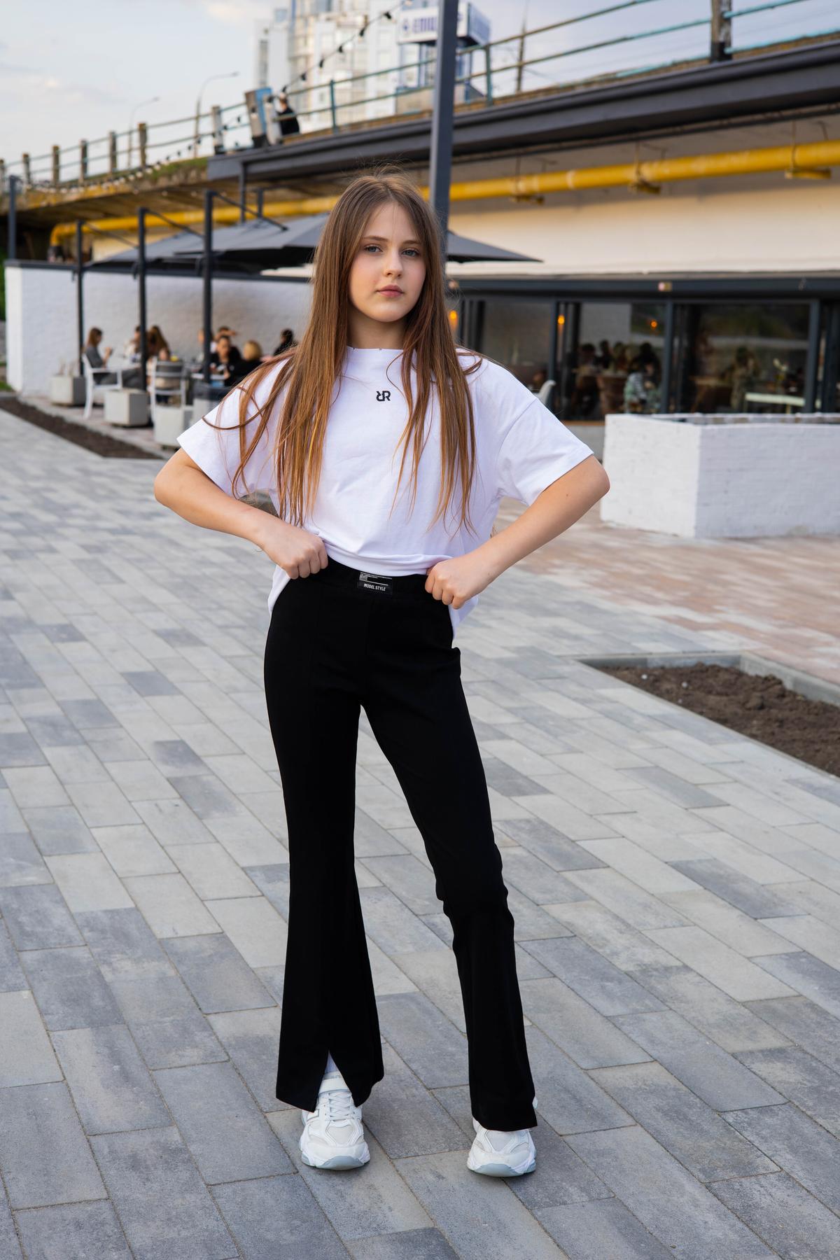 Брюки клеш подростковые школьные с разрезами IRmAS 0829 146 см Черный