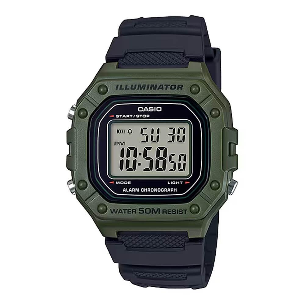Спортивные часы Casio W-218H-3A водостойкие в коробке Green/Black - фото 4 Спортивные часы Casio W-218H-3A водостойкие в коробке Green/Black - фото 4