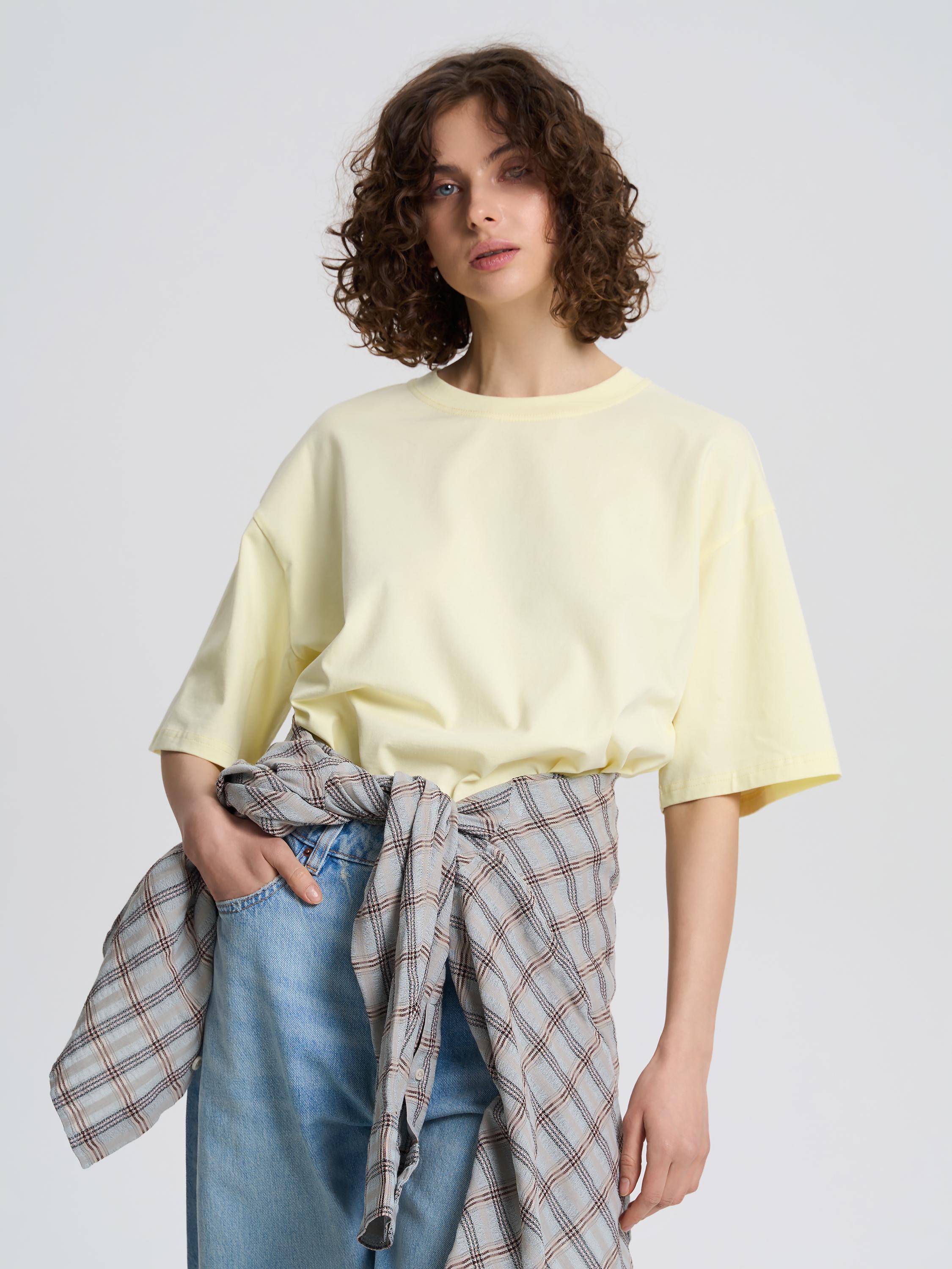 Футболка женская оверсайз ROZA 231105 S Нежно-желтый (4824005715419) - фото 1 Футболка женская оверсайз ROZA 231105 S Нежно-желтый (4824005715419) - фото 1