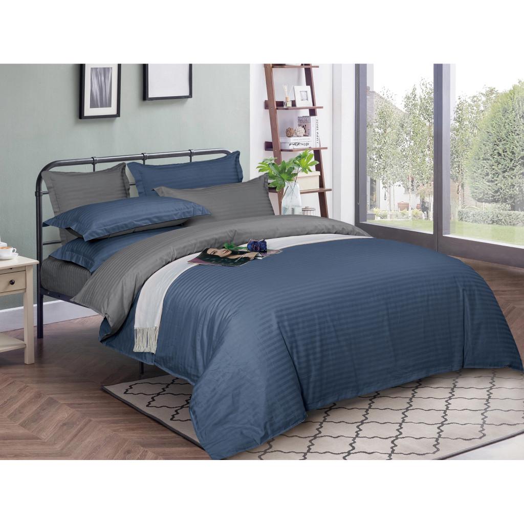 Комплект постельного белья MirSon Satin-Stripe 30-0020+30-0011 Sumburey 160х220 см полуторный евро (2200005265079)