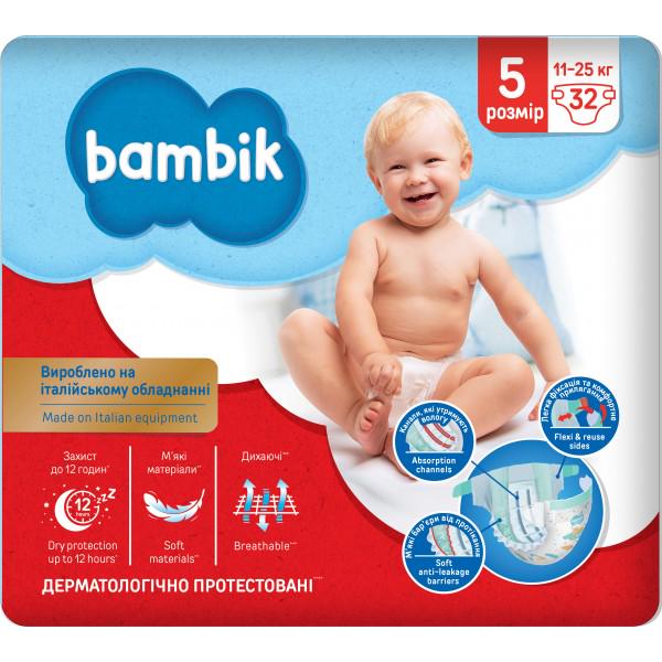 Детские подгузники Bambik Medium Junior 11-25 кг 32 шт. (1-652260)