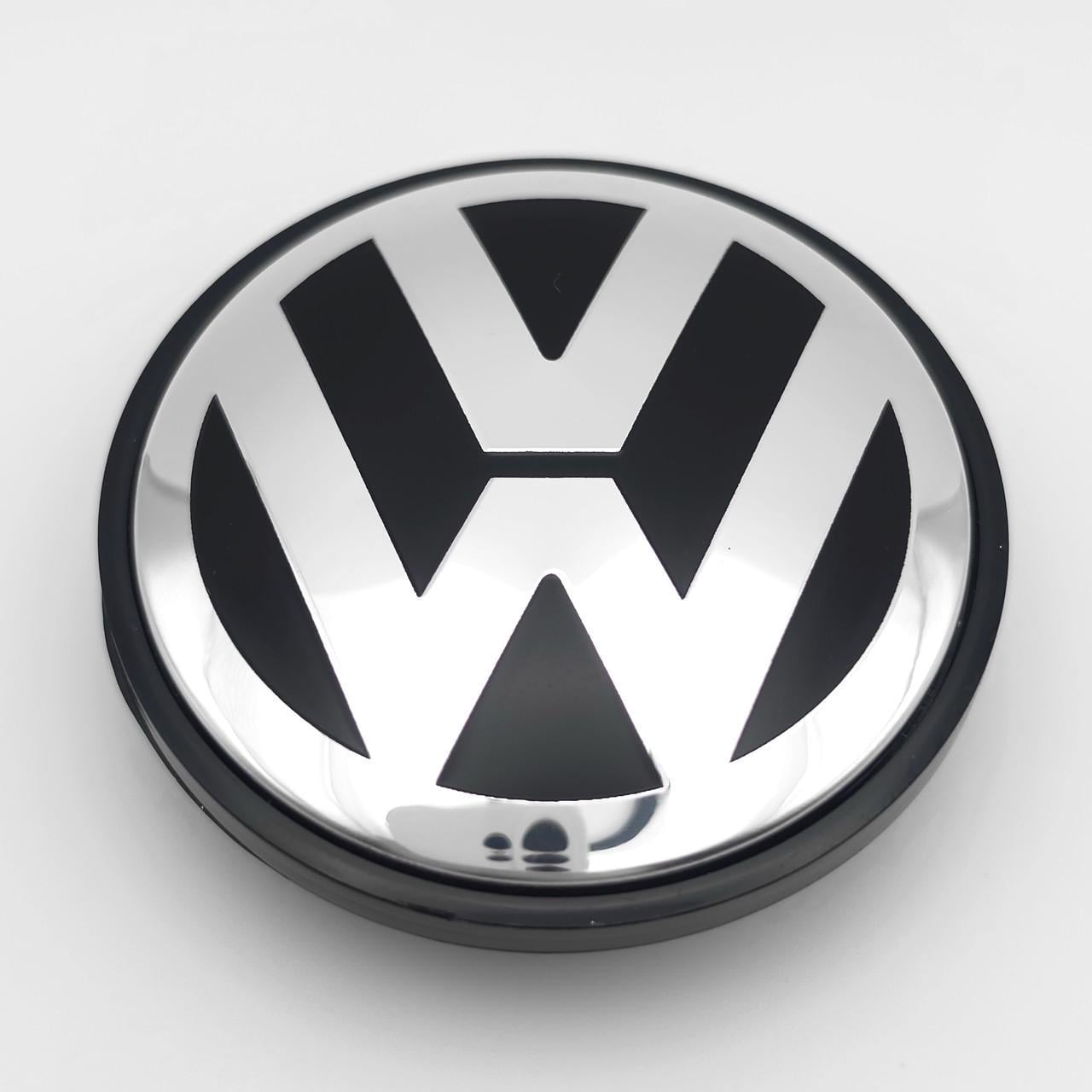 Ковпачок заглушка маточини колеса Volkswagen 70 мм Чорний/Хром (3009705928)