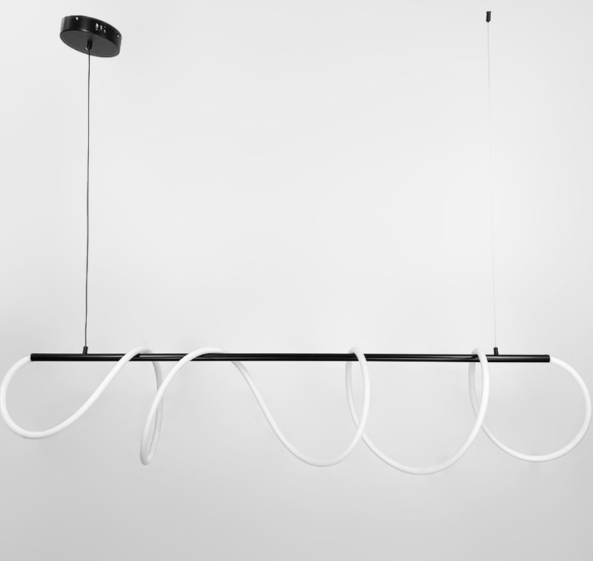 Люстра Nordik K 80W неон 3000K 1,4 м штанга Чорний