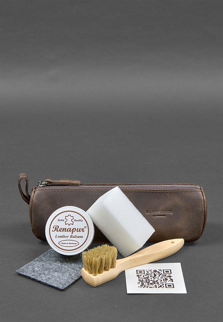 Набор для ухода за кожаными изделиями в кожаном чехле Темно-коричневый (A-028139) - фото 2 Набор для ухода за кожаными изделиями в кожаном чехле Темно-коричневый (A-028139) - фото 2