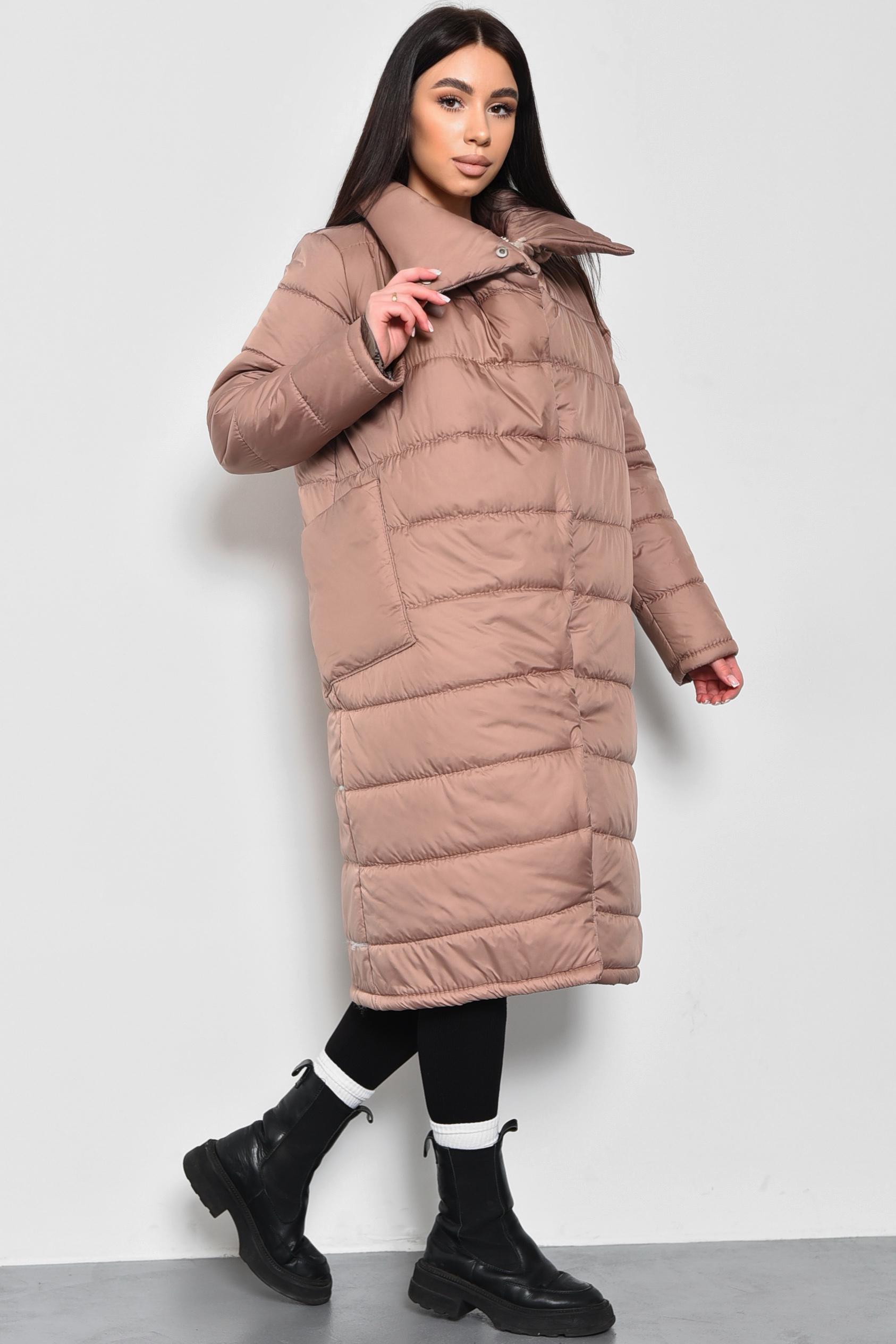 Куртка женская демисезонная удлиненная L Мокко (172253) Куртка женская демисезонная удлиненная L Мокко (172253)