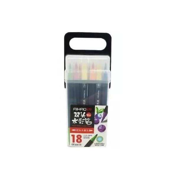 Фломастеры двойные AIHAO 18 цветов (MAH-AH-CP-600-18) Фломастеры двойные AIHAO 18 цветов (MAH-AH-CP-600-18)