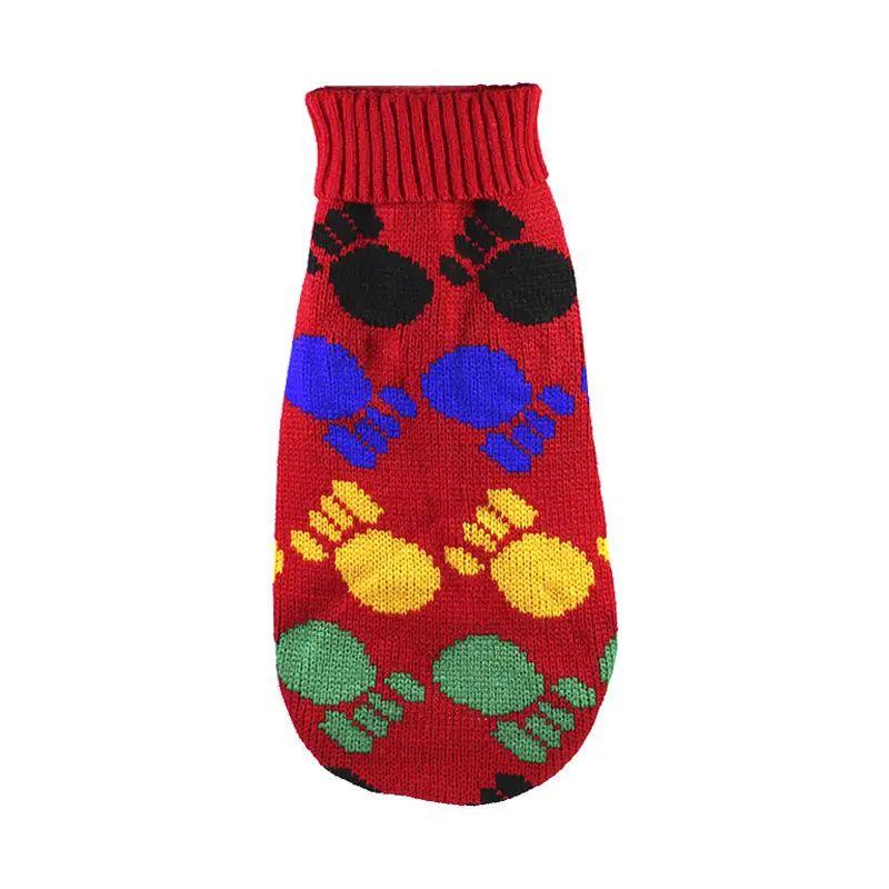 Свитер для собак Taotaopets 357704 Лапки Red M одежда животным