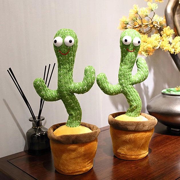 Интерактивная игрушка Dancing Cactus TikTok поющий 120 песен с подсветкой (ws24354) - фото 6