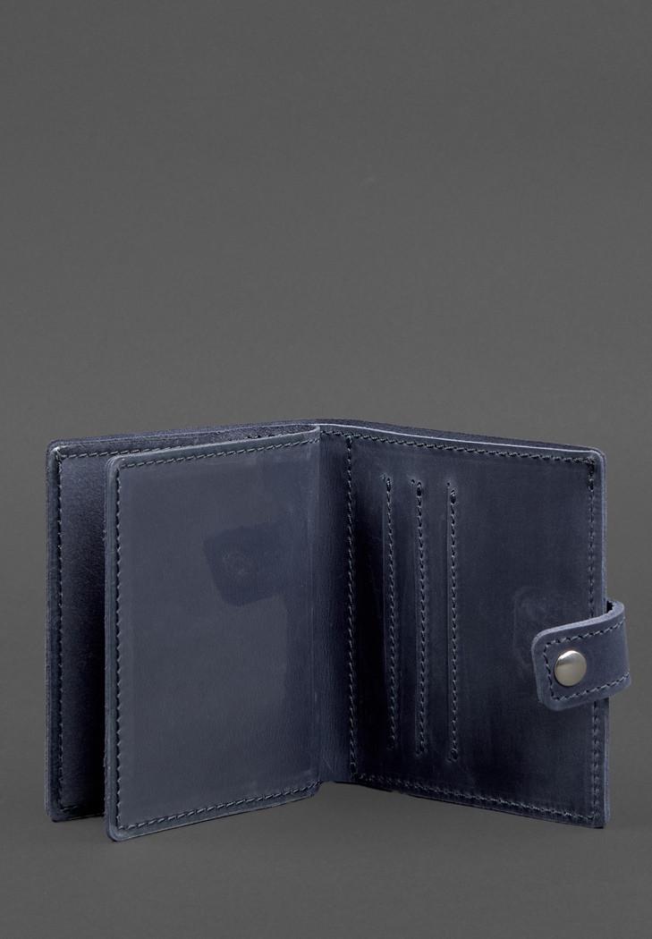 Обложка-портмоне кожаная для удостоверения офицера ГПСУ 11.2 Crazy Horse Темно-синий (A-028672) - фото 2 Обложка-портмоне кожаная для удостоверения офицера ГПСУ 11.2 Crazy Horse Темно-синий (A-028672) - фото 2