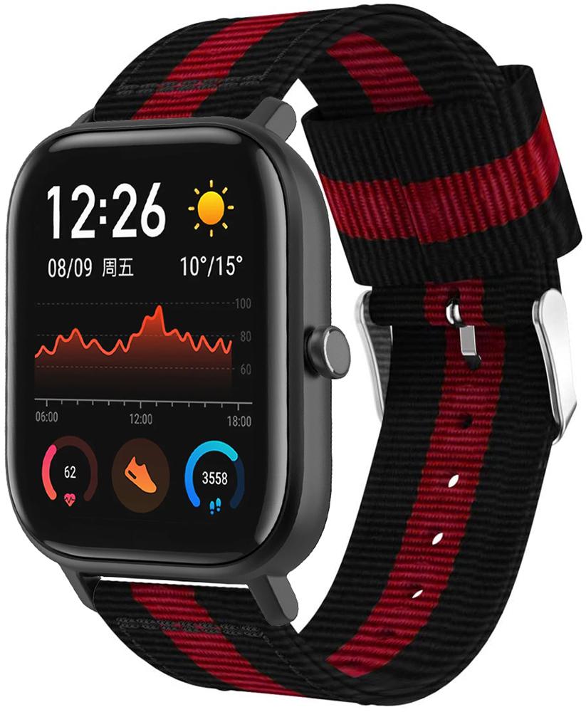 Ремешок тканевый Canvas для Amazfit GTS Black/Red (20561)