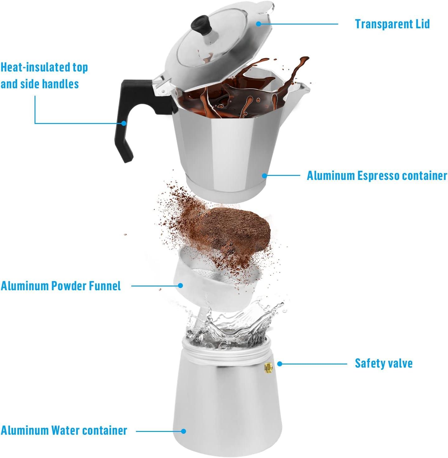 Кофеварка гейзерная Moka 450 мл 9 чашек (30423) - фото 4 Кофеварка гейзерная Moka 450 мл 9 чашек (30423) - фото 4