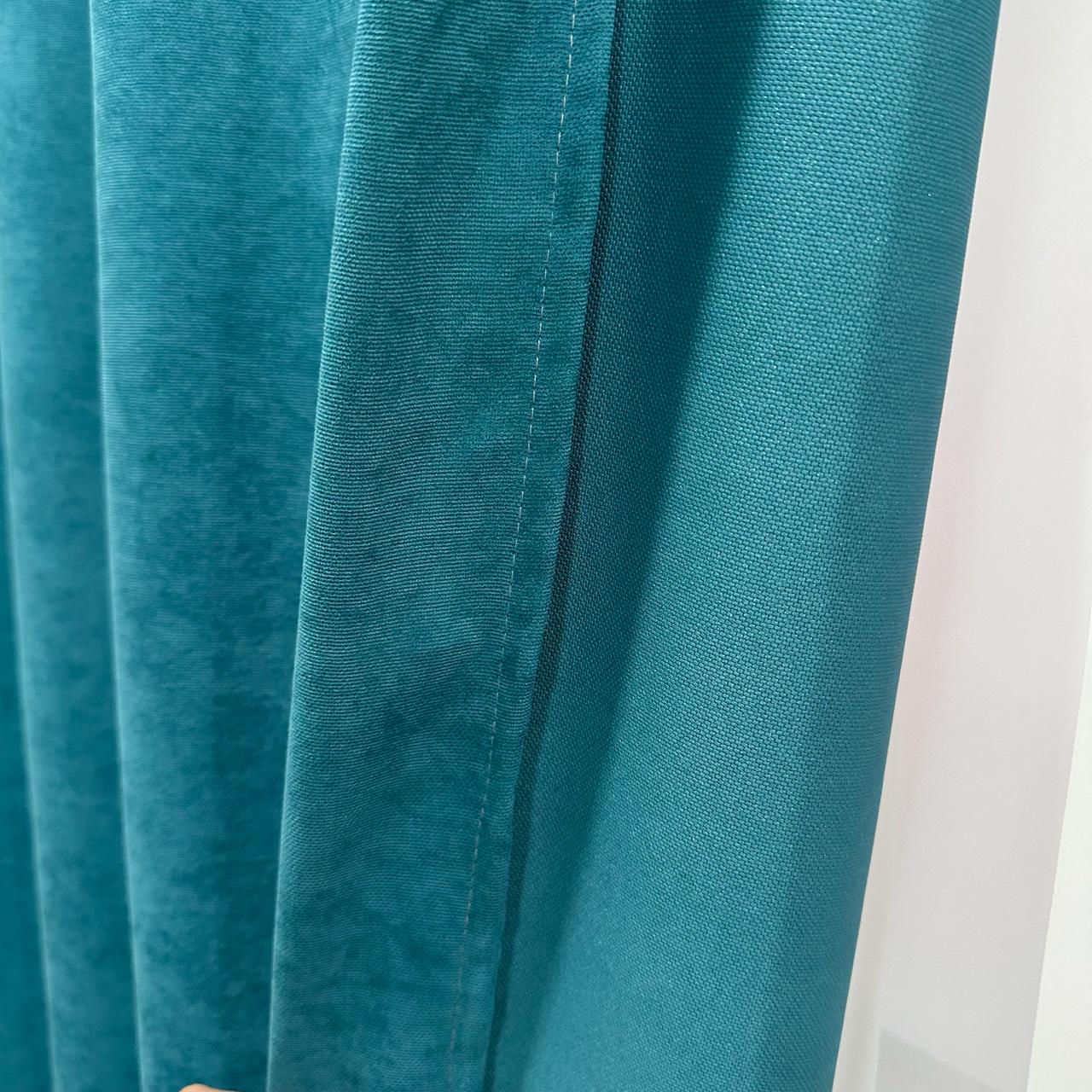 Комплект штор микровелюр 2 шт. 1,5х2,7 м готовые на шторной тесьме 6 см Бирюзовый (petek-V23) - фото 10