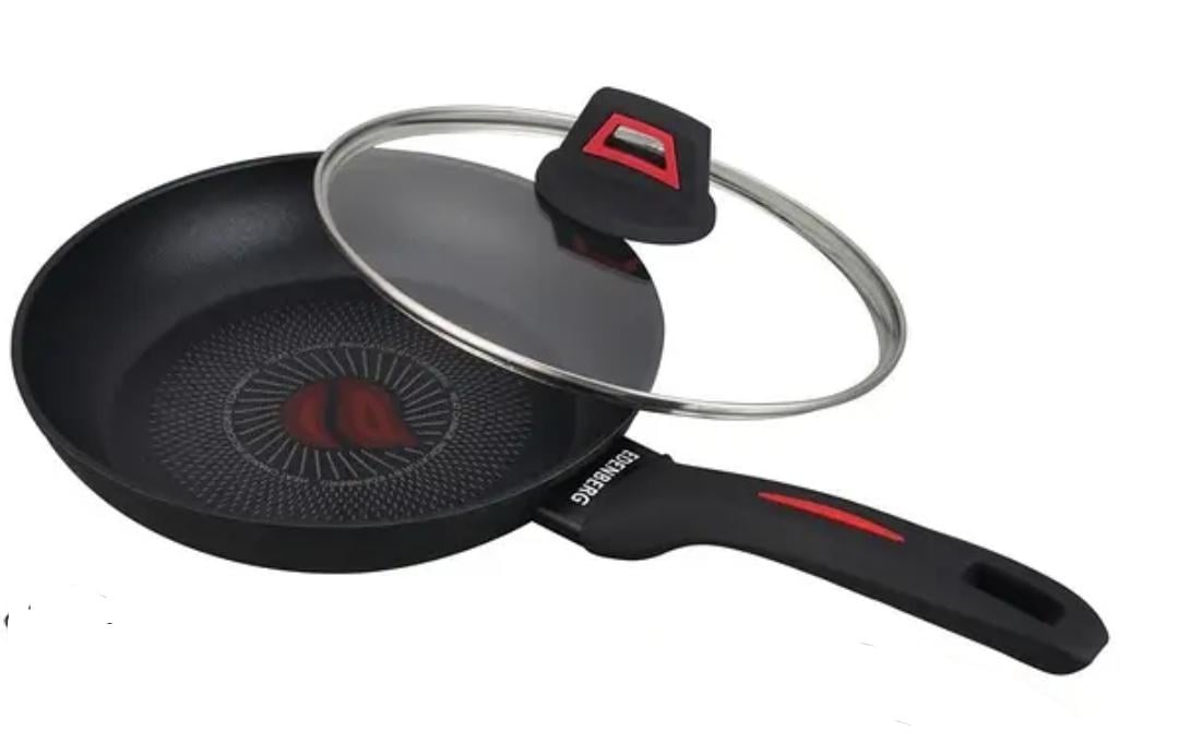 Сковорода со стеклянной крышкой Edenberg EB-13088 с термоиндикатором 28x7,5 см (EB-13088) - фото 5 Сковорода со стеклянной крышкой Edenberg EB-13088 с термоиндикатором 28x7,5 см (EB-13088) - фото 5