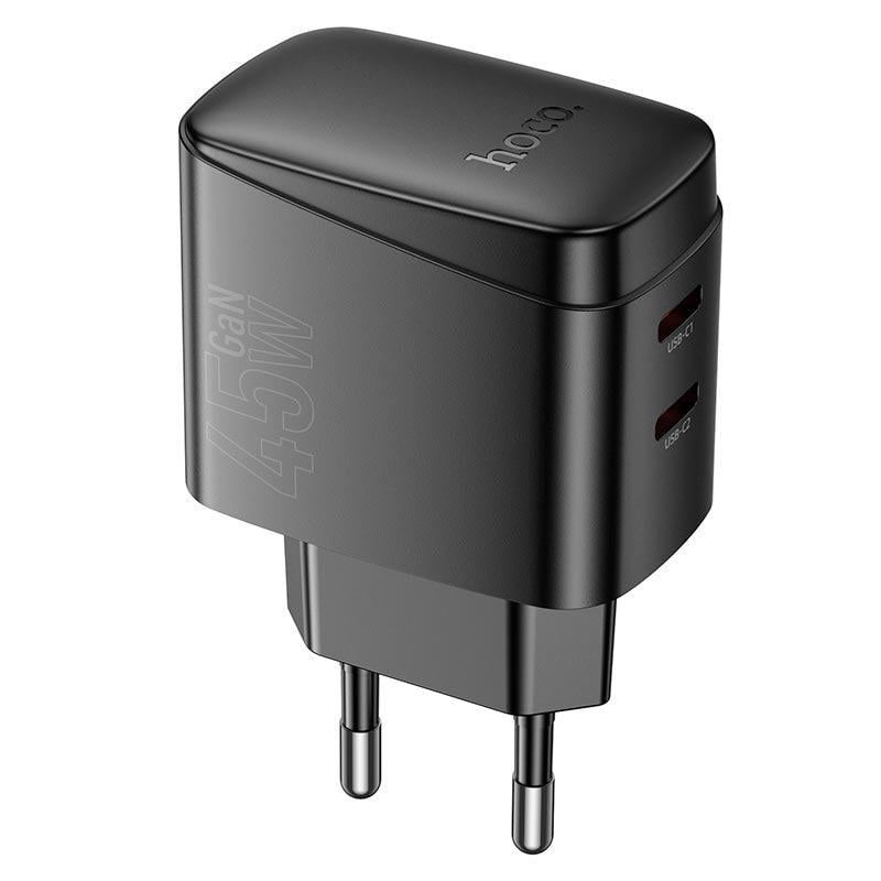 Зарядное устройство для телефонов Hoco CS62A Bright charger 2хUSB Type-C 45W/3A Black (8bc967d0) - фото 5 Зарядное устройство для телефонов Hoco CS62A Bright charger 2хUSB Type-C 45W/3A Black (8bc967d0) - фото 5