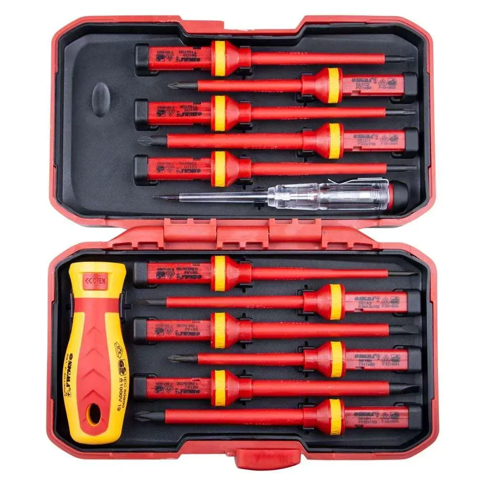Набор отверток диэлектрических 11 шт./отвертка-индикатор 250В CrV пласт кейс SIGMA (4008411) Набор отверток диэлектрических 11 шт./отвертка-индикатор 250В CrV пласт кейс SIGMA (4008411)