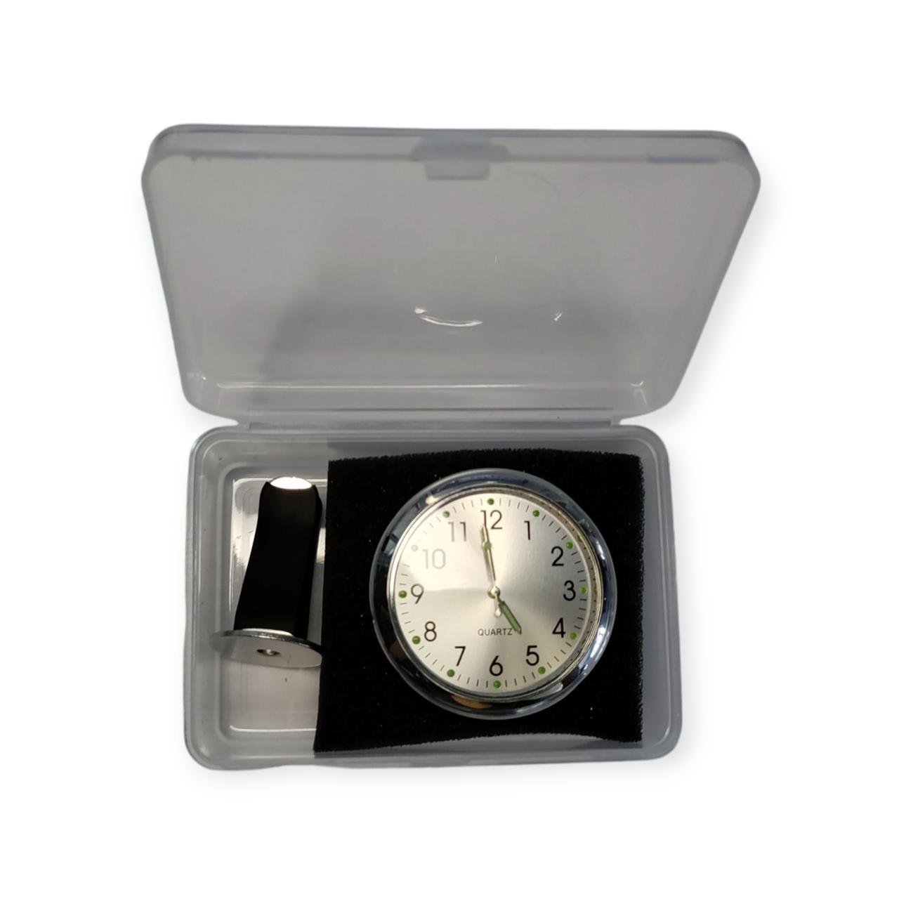 Часы автомобильные мини на дефлектор со стальным циферблатом (2298004461)