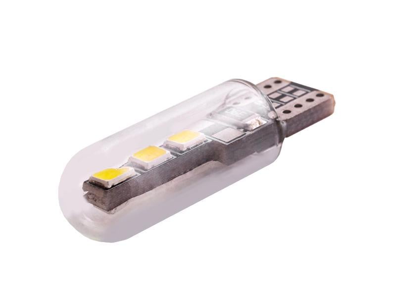 Автолампа светодиодная T10 W5W стекло 12 В 1,5 Вт SMD2835-6led Белый (2648)