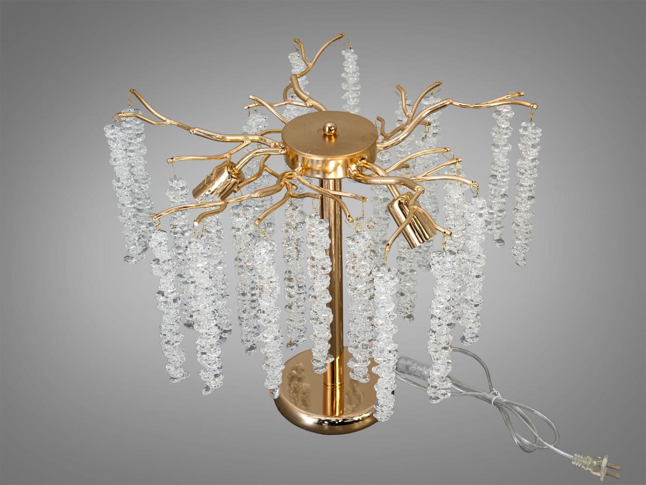 Настільна лампа для вітальні 605-3T GD Гліцинія з кришталевими підвісками Золотий (2817447052) - фото 2 Настільна лампа для вітальні 605-3T GD Гліцинія з кришталевими підвісками Золотий (2817447052) - фото 2