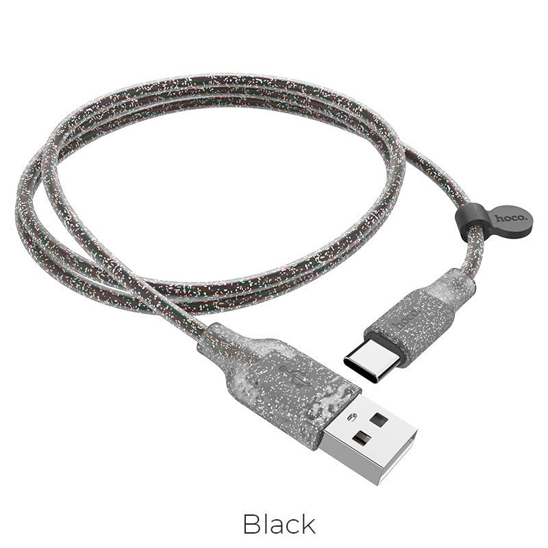 Кабель USB на Type-C Hoco U73 Star galaxy 1.2 м зарядка та передача даних Black