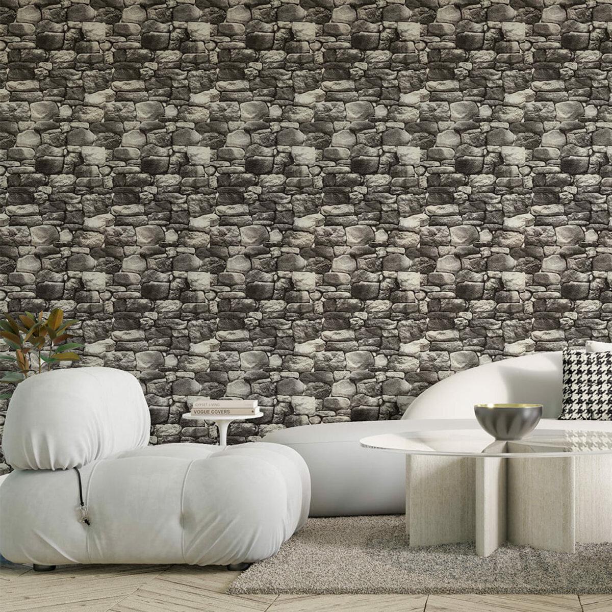 Обои самоклеящиеся кирпич 2800х450х1,8 мм Серый (SW-00000724) - фото 7