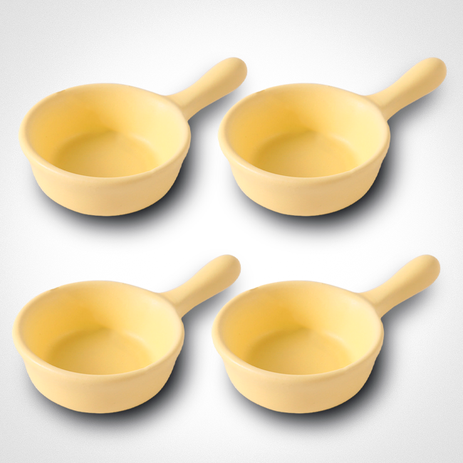 Набор круглых соусниц с ручкой 4 шт. Желтый (2166935242) - фото 1 Набор круглых соусниц с ручкой 4 шт. Желтый (2166935242) - фото 1