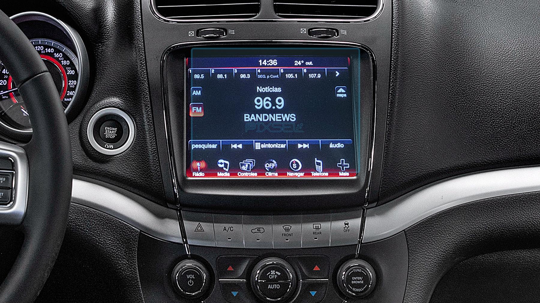 Защитное стекло Pixsel гибридное матовое на монитор Dodge JOURNEY 8,2" 2010-2020