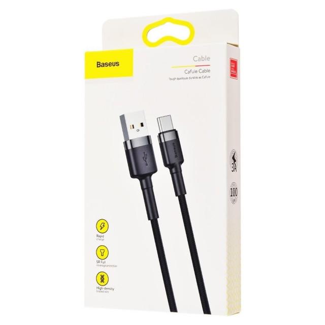 USB Cable BASEUS Cafule Type-C CATKLF-BG1 3 A 1 м Black (1531346363) - фото 4