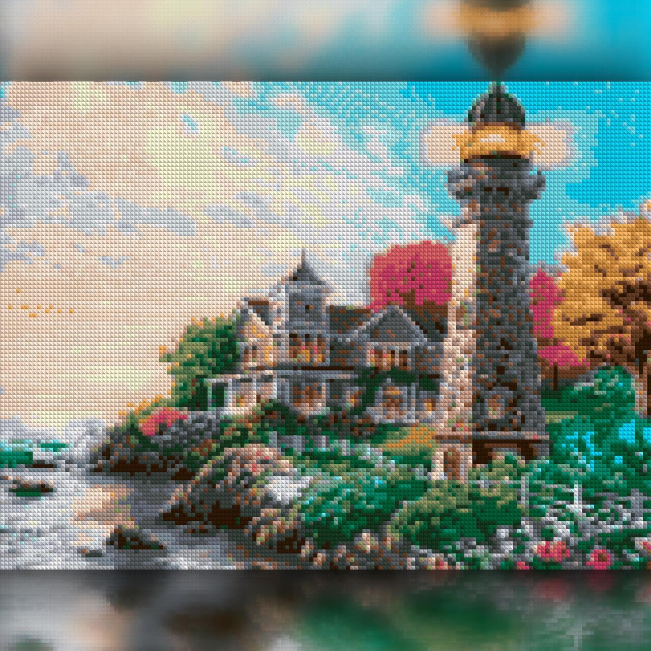Алмазна мозаїка The Wortex Diamonds Маяк у Моря 50x60 см (TWD30054XL)