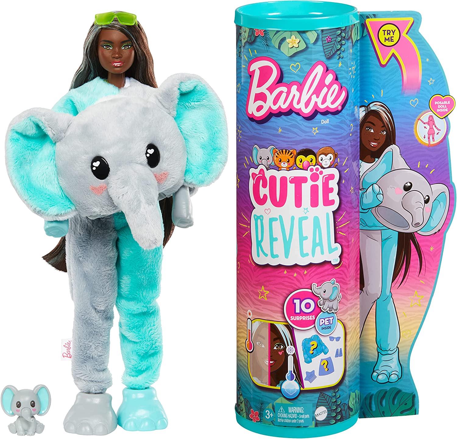 Кукла Барби Barbie Cutie Reveal Elephant Plush Costume Doll (BR0265)