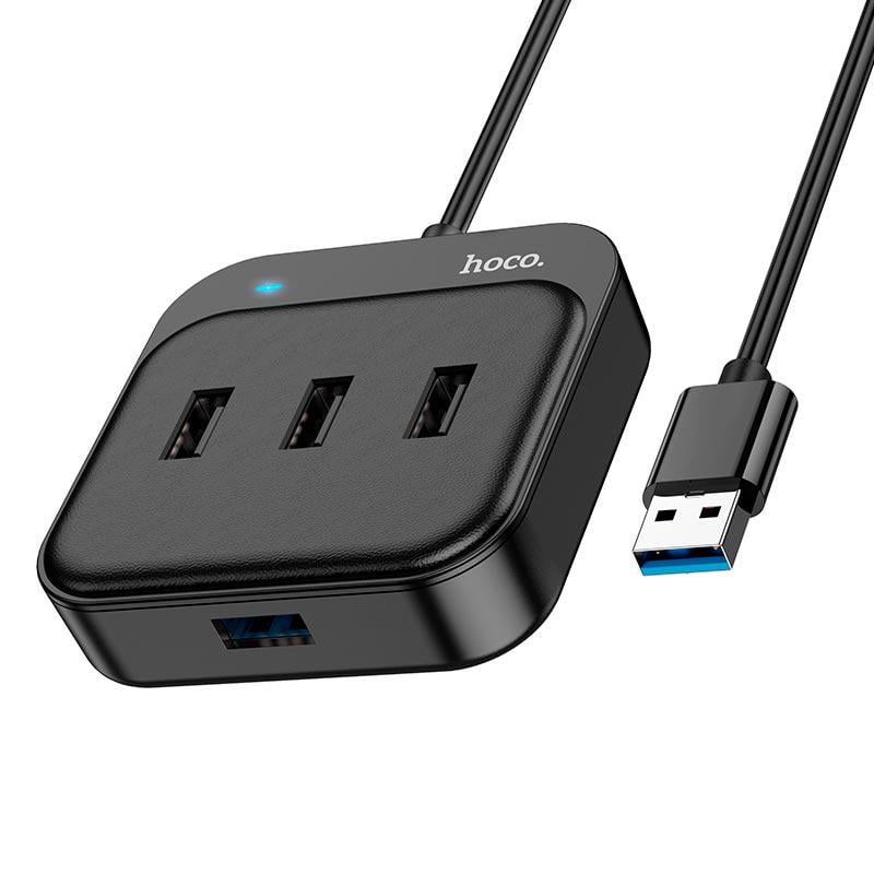 Концентратор Hoco Easy 4в1 Converter HB31 USB to USB 3.0 + USB 2.0x3 1,2 м Black (10441408)