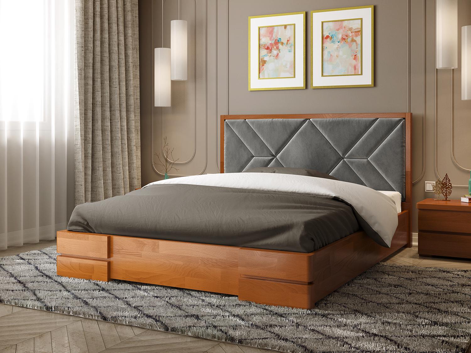 Кровать деревянная двухспальная Arbor Элит 160х200 см Ольха