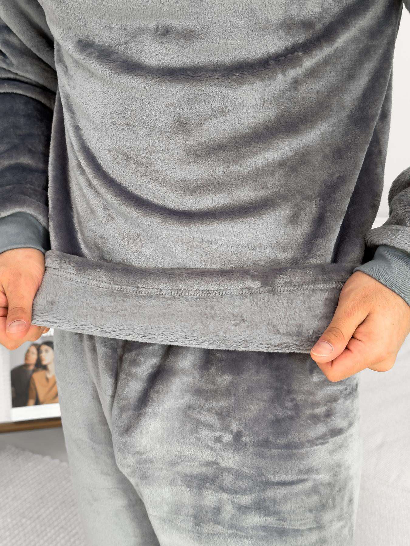 Пижама плюшевая Теплик с начесом L Серый (VEL030) - фото 5