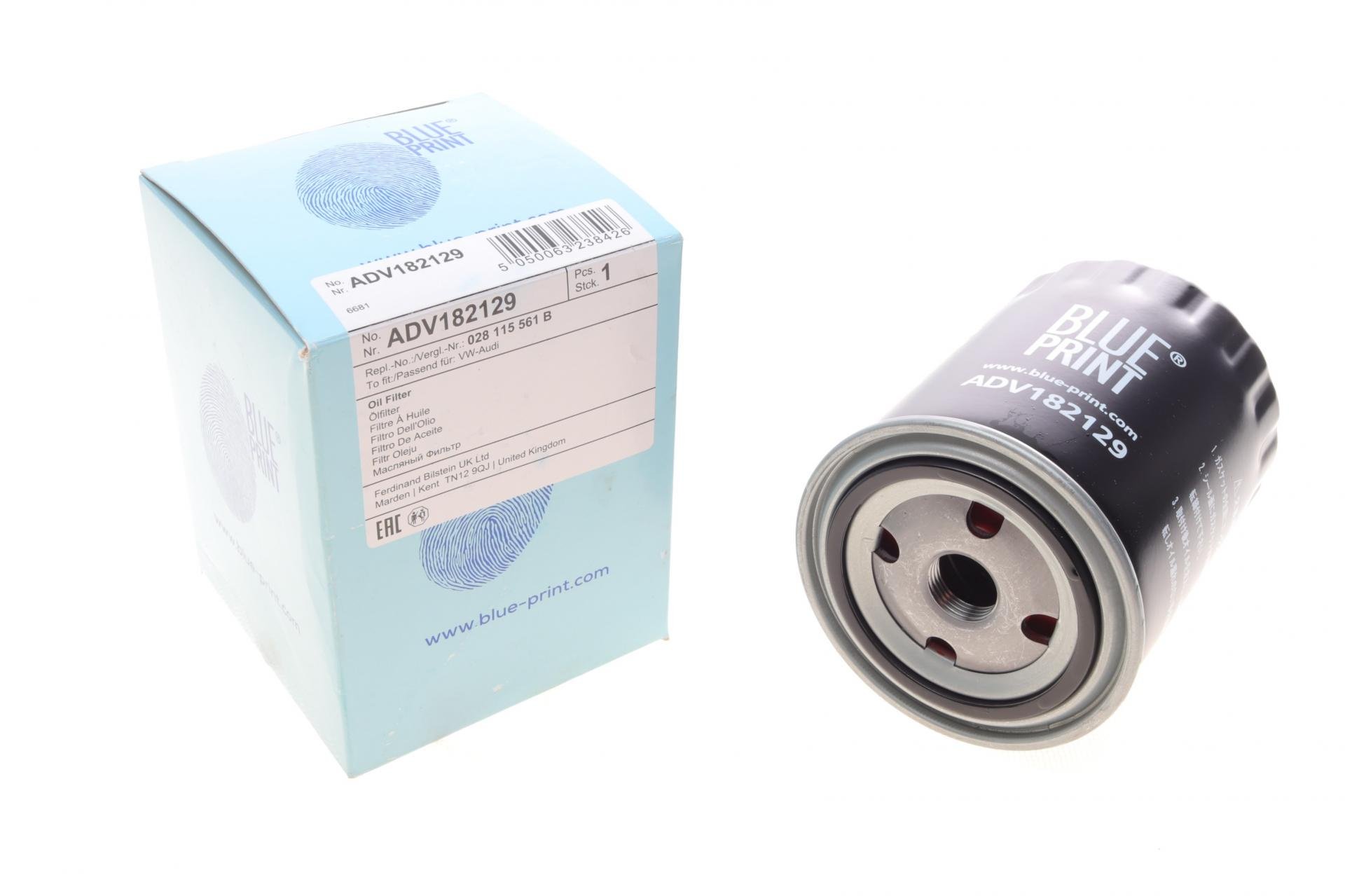 Фильтр масляный BLUE PRINT для VW T4 90-03/Sharan 1,9TDI 95-10 h 118 (ADV182129)
