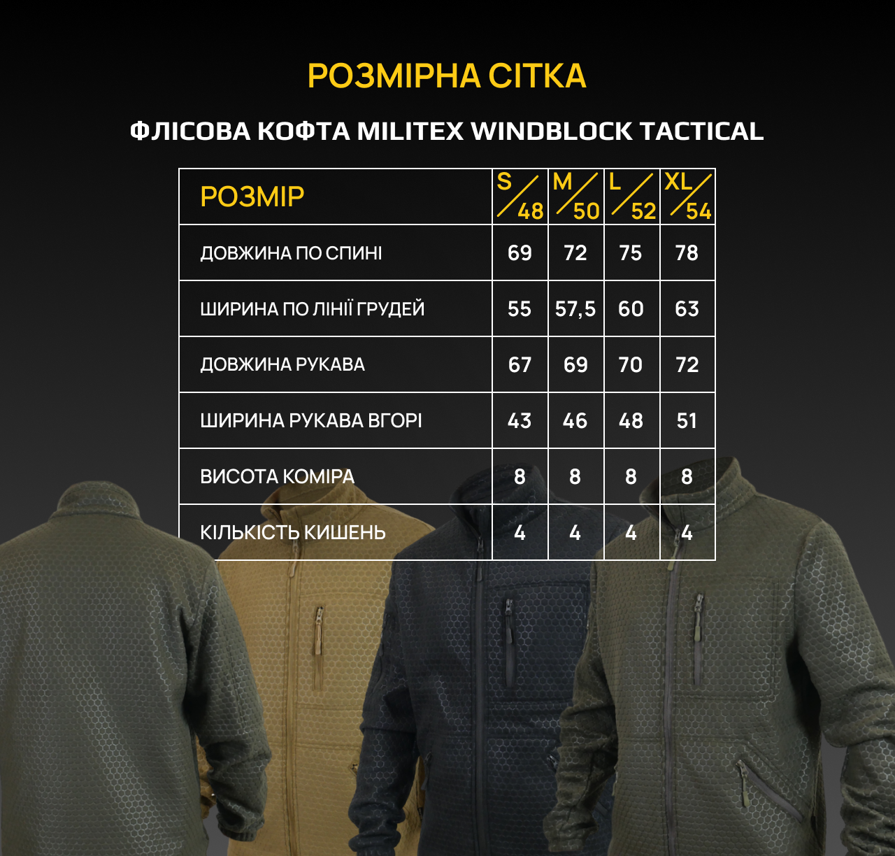 Кофта флисовая Militex Windblock Tactical mod. 4 S Khaki (1239-S) - фото 10