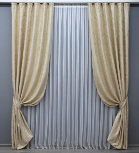 Шторы Pavliani AL Мрамор лен 1,5х2,7 м 2 шт.